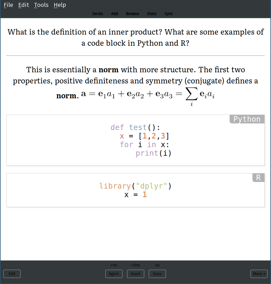 Figure 5: Code card with TeX